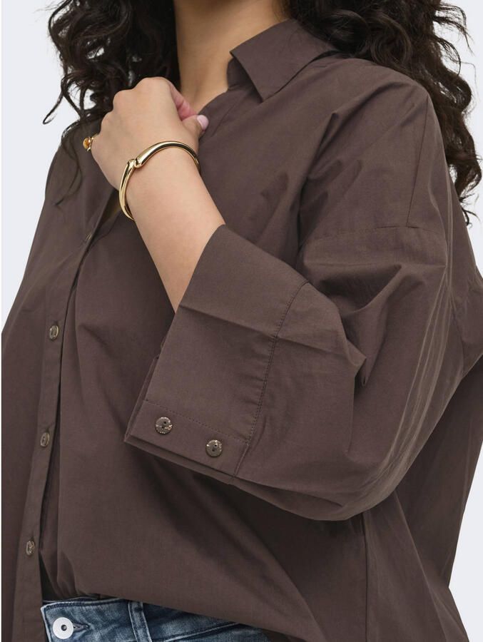 ONLY CARMAKOMA blouse Plus Size donkerbruin - Foto 2