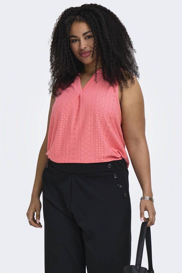 ONLY CARMAKOMA blousetop broderie roze