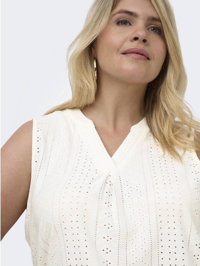 ONLY CARMAKOMA blousetop broderie wit - Foto 2