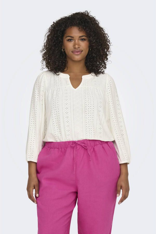 Only Carmakoma Carsandra Split Top Cloud Dancer Wit White Dames - Foto 2