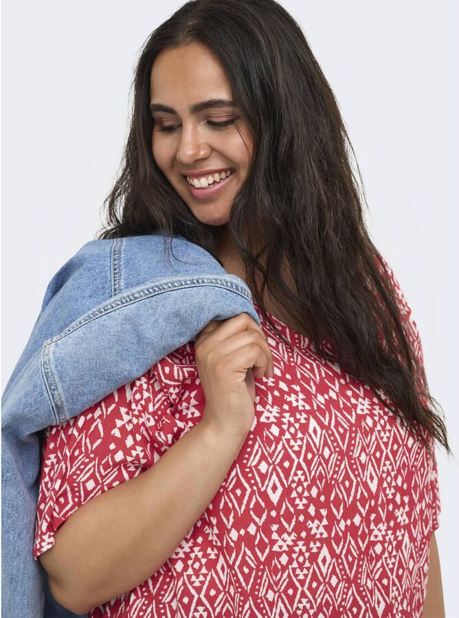 ONLY CARMAKOMA blousetop met print Plus Size rood - Foto 3