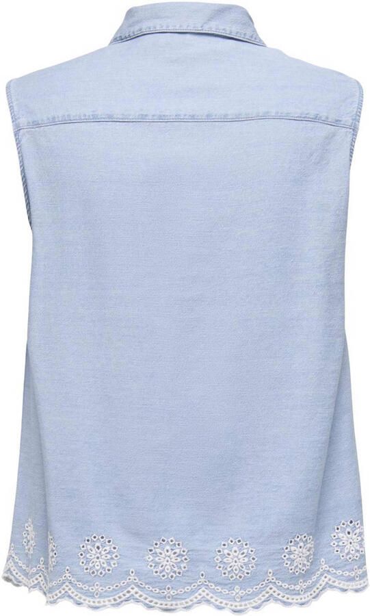 ONLY CARMAKOMA broderie blouse Plus Size lichtblauw