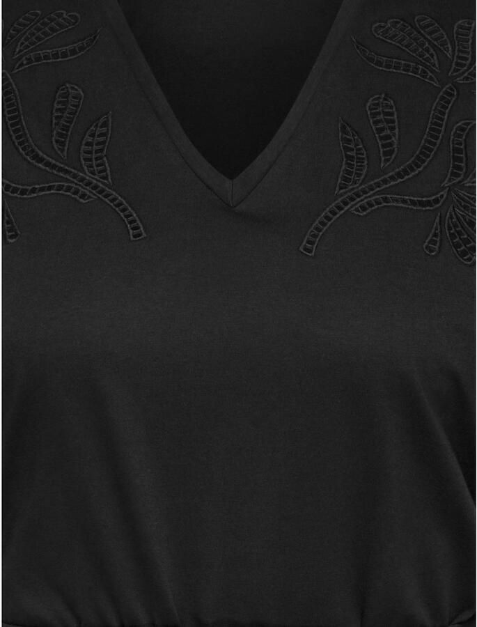 ONLY CARMAKOMA broderie korte zomerjurk Plus Size zwart - Foto 2