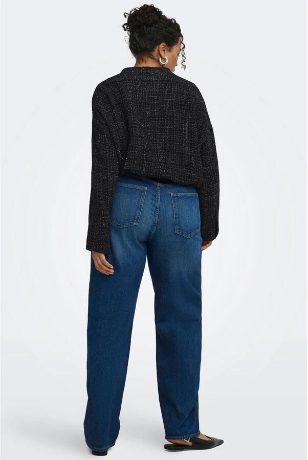 ONLY CARMAKOMA Plus Size bomberjack met glitters zwart - Foto 3