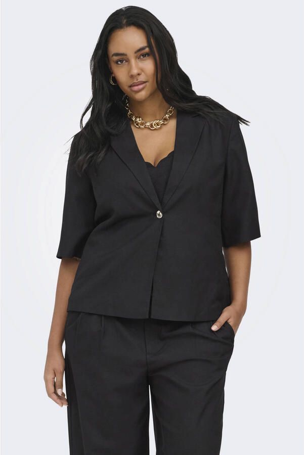 ONLY CARMAKOMA Carbaia 2 4 Linen Bl Blazer Tlr Plus Size zwart