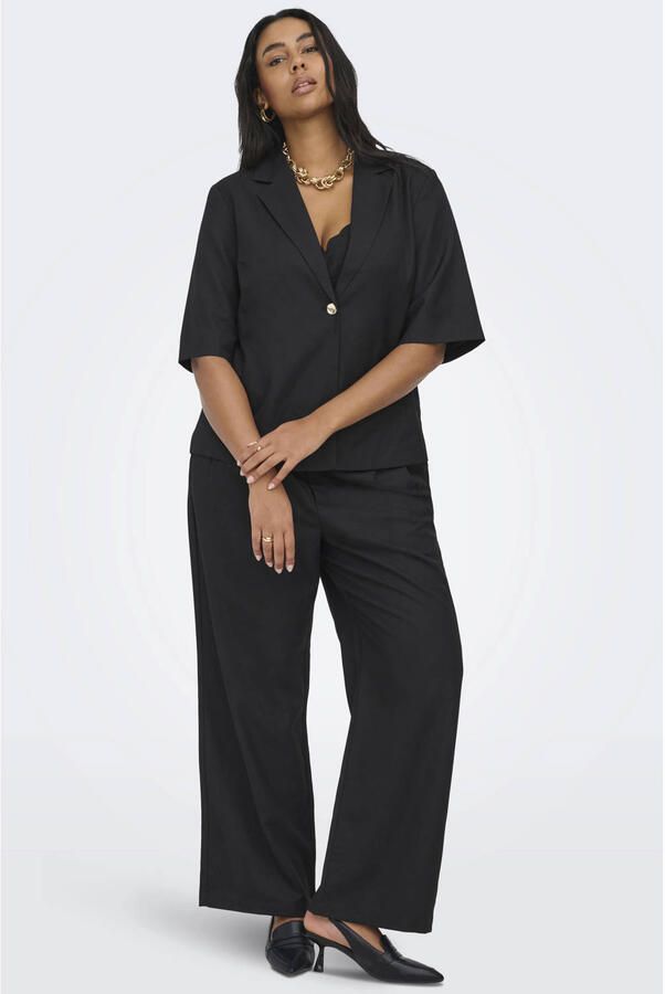ONLY CARMAKOMA Carbaia 2 4 Linen Bl Blazer Tlr Plus Size zwart - Foto 2