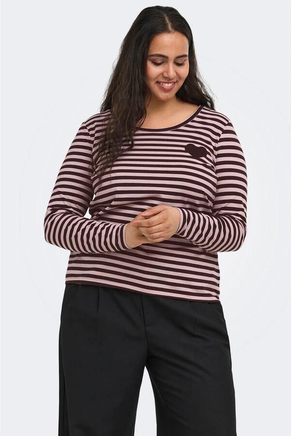 ONLY CARMAKOMA Carbodil L S O-Neck Blouse Jrs Plus Size bruin