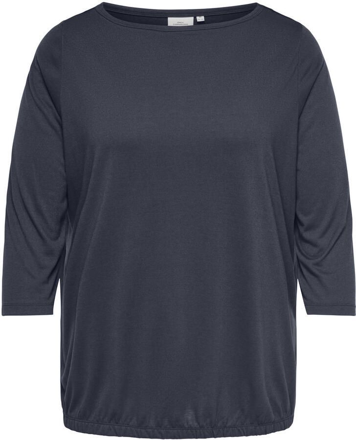 ONLY CARMAKOMA Carcarlinne junior 3 4 boatneck top Plus Size donkerblauw