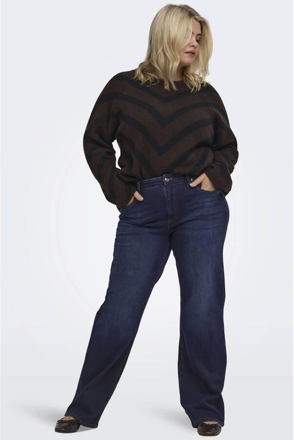 ONLY CARMAKOMA Careliza L S Pullover Knt Noos Plus Size trui donkerbruin - Foto 2