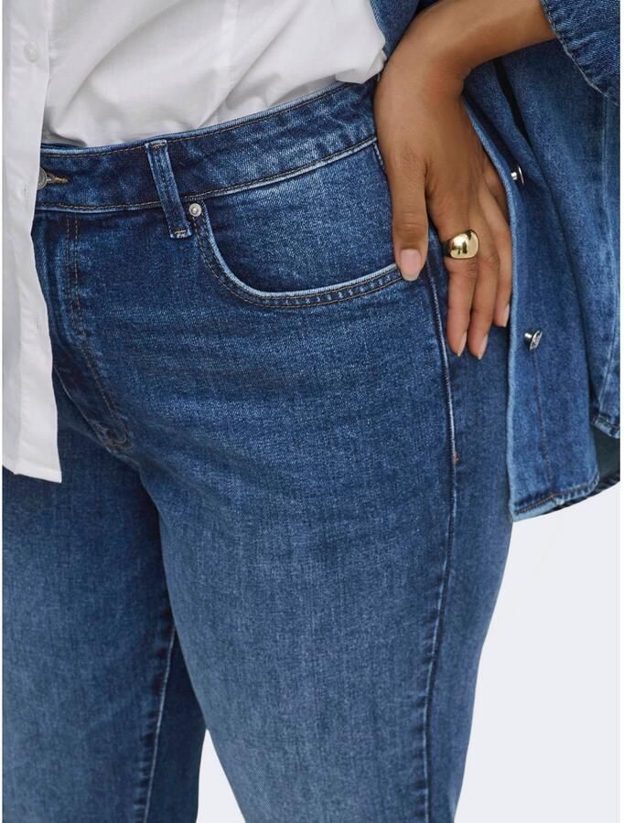 ONLY CARMAKOMA CAREMILY high waist straight leg jeans Plus Size donkerblauw - Foto 2