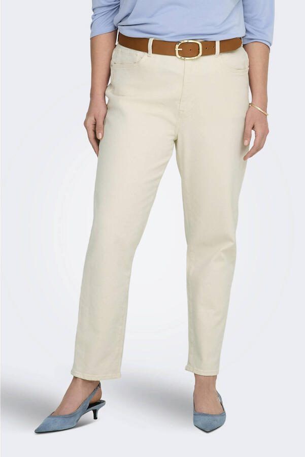 ONLY CARMAKOMA Caremily Stretch Hw Straigt Ank Dnm straight leg jeans ecru