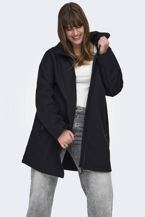 ONLY CARMAKOMA Carfrancesca Softshell Coat Otw mantel Plus Size zwart