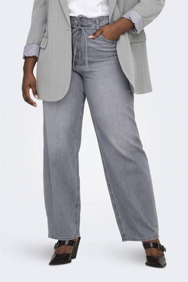 ONLY CARMAKOMA Cargianna Mw Straight Az750 Dnm high waist wide leg jeans grey denim