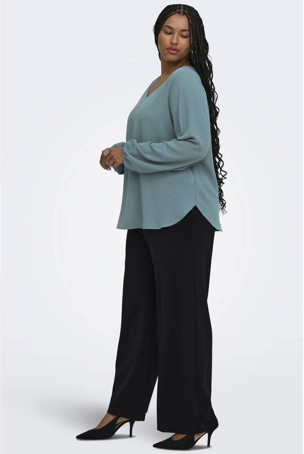 ONLY CARMAKOMA Cargoldtrash-Tailor Hw Str Pant Tlr Noos casual broek zwart - Foto 2