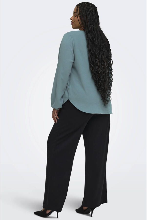 ONLY CARMAKOMA Cargoldtrash-Tailor Hw Str Pant Tlr Noos casual broek zwart - Foto 3