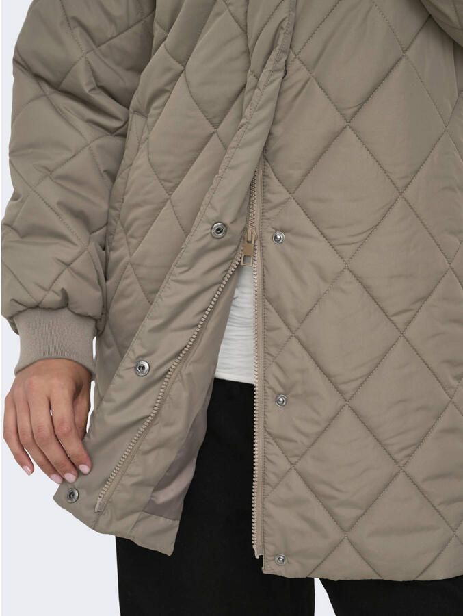 ONLY CARMAKOMA Carjuliet Quiltd Hood Zip Coat Otw Noos jas Plus Size beige - Foto 2