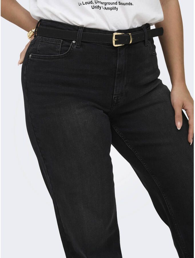 ONLY CARMAKOMA Carjulles reg wide leg dnm tai box jeans zwart