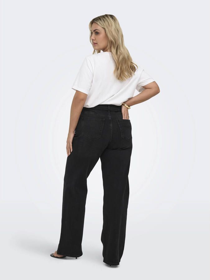 ONLY CARMAKOMA Carjulles reg wide leg dnm tai box jeans zwart - Foto 2