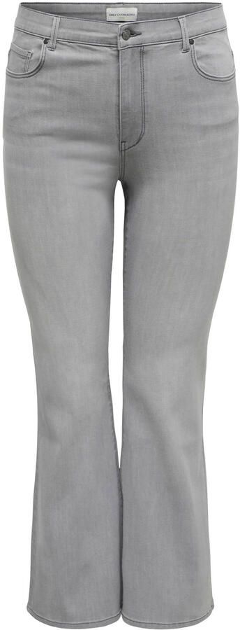 ONLY CARMAKOMA Carlush Mw Retro Flared Mgd Dnm flared jeans Plus Size grijs