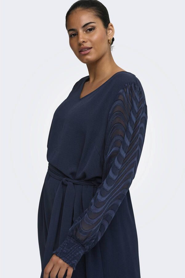 ONLY CARMAKOMA Carmetta L S Mini Dress Wvn Plus Size jurk donkerblauw