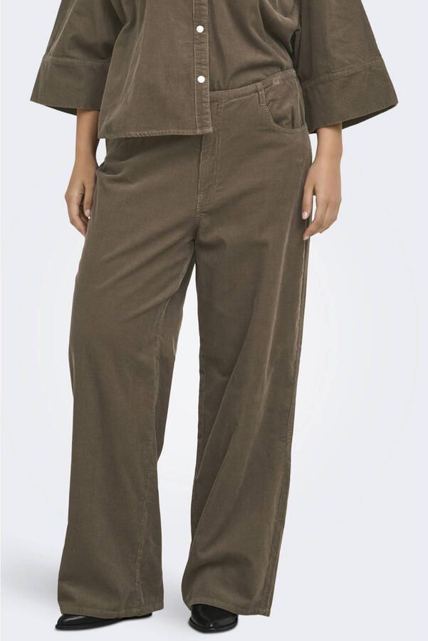 ONLY CARMAKOMA Carnessa hw tie cord wide pant pnt Plus Size bruin