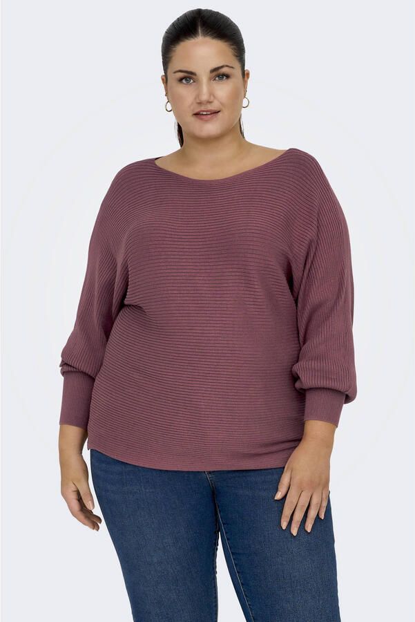 ONLY CARMAKOMA CARNEW oversized gebreide trui Plus Size oudroze