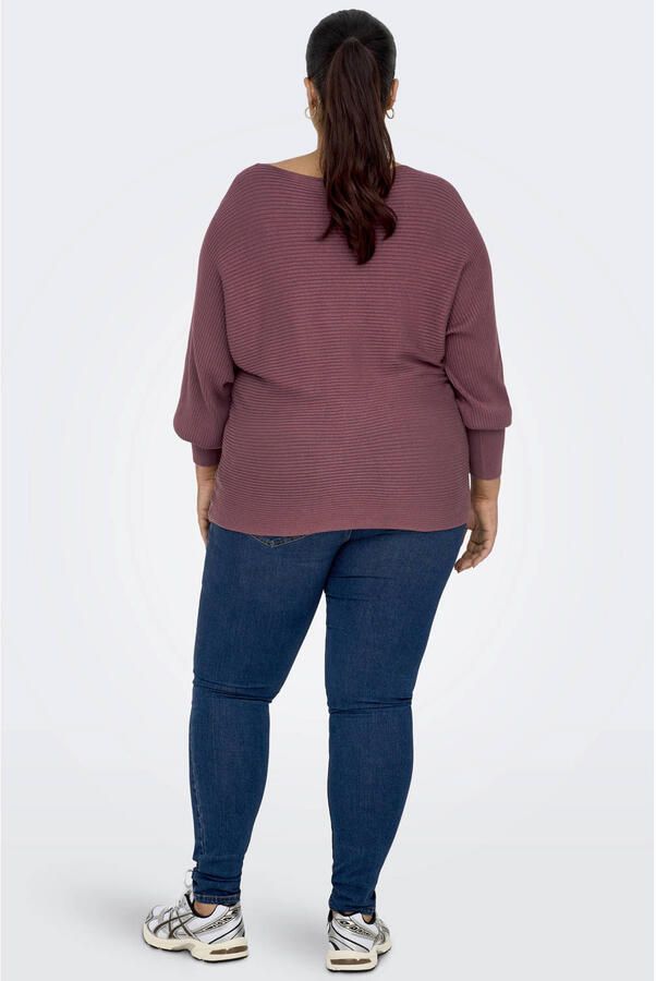 ONLY CARMAKOMA CARNEW oversized gebreide trui Plus Size oudroze - Foto 3