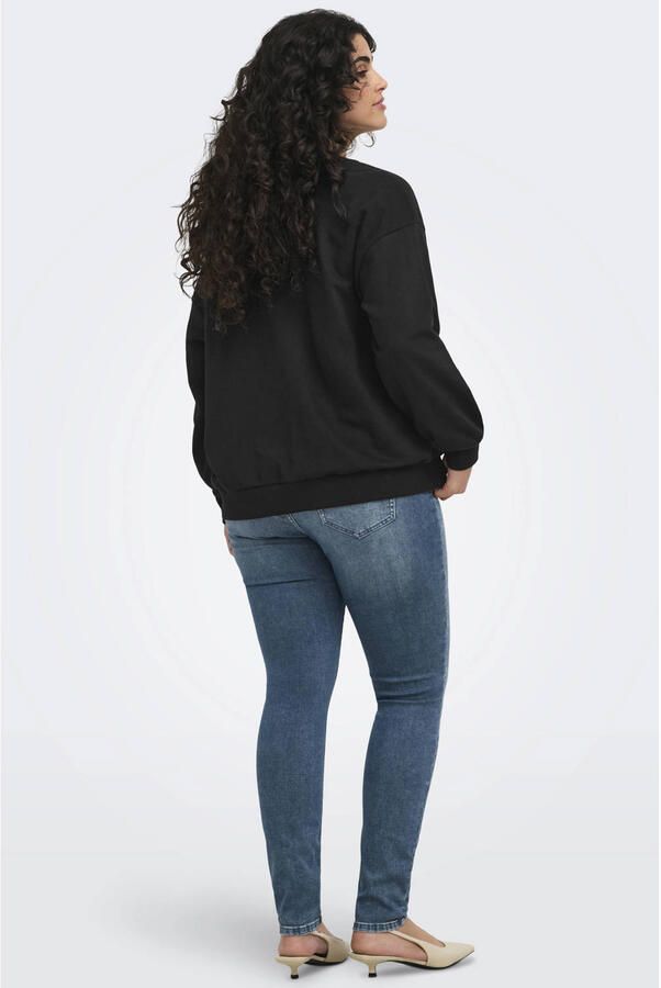 ONLY CARMAKOMA CARODESSA rechtvallende gebreide sweater Plus Size zwart - Foto 3
