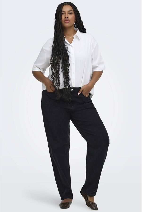ONLY CARMAKOMA Carsnow Hw Barrel Dnm Pim Plus Size barrel jeans zwart - Foto 2