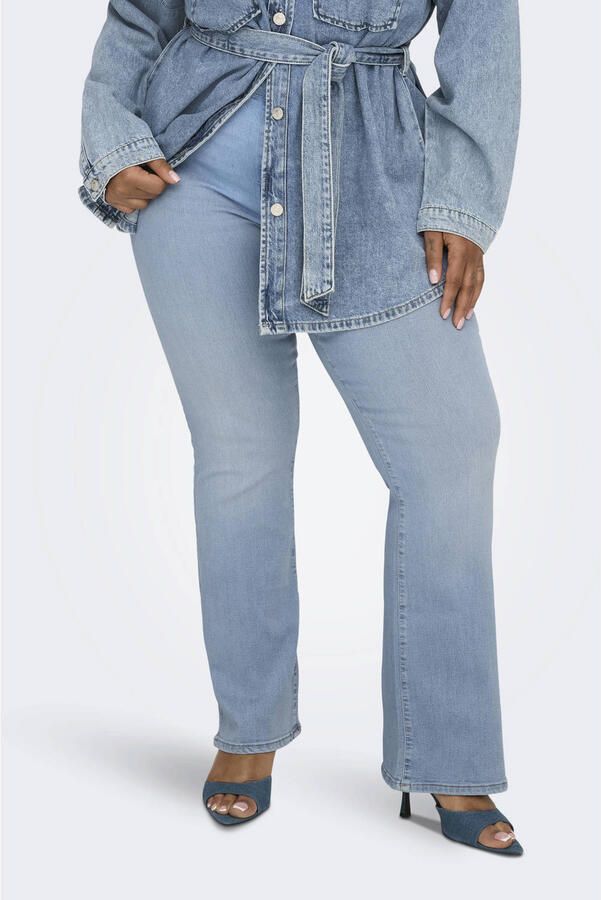 ONLY CARMAKOMA Carthunder Mid Push Up Flared Dnm Bj09 skinny jeans light blue denim