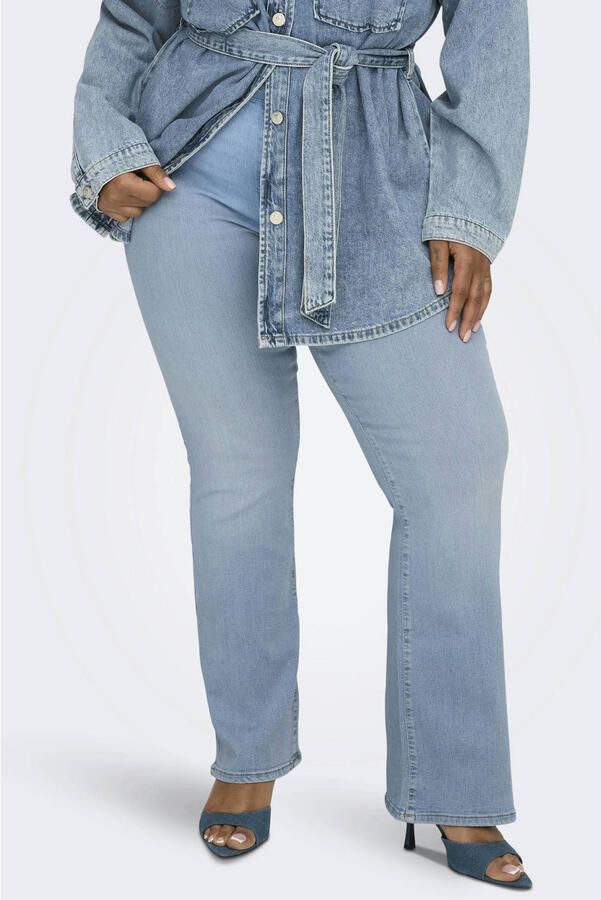 ONLY CARMAKOMA Carthunder Mid Push Up Flared Dnm Bj09 skinny jeans light blue denim