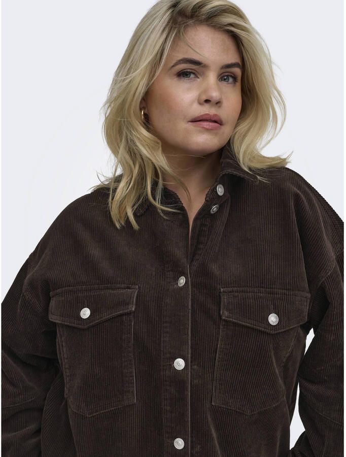 ONLY CARMAKOMA Cartiggy L S Cord Shacket Pnt Noos blouse Plus Size zwart - Foto 2