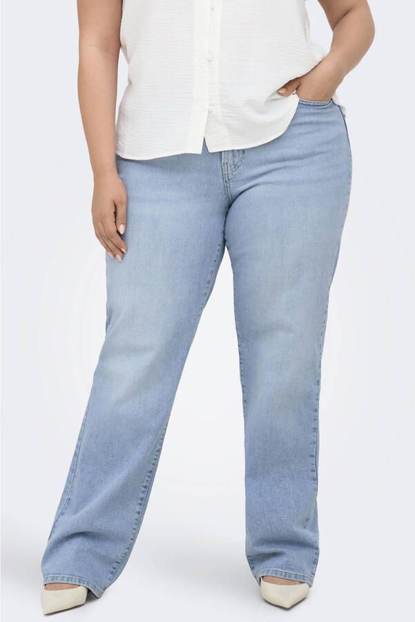 ONLY CARMAKOMA Cartokyo Hw Straight Jeans Dnm Nov high waist straight leg jeans light blue denim - Foto 2