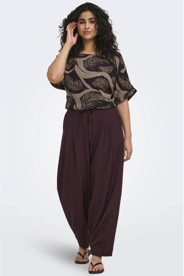 ONLY CARMAKOMA Carveras Hw Barrel Tailored Pant Tlr broek Plus Size donkerrood - Foto 3