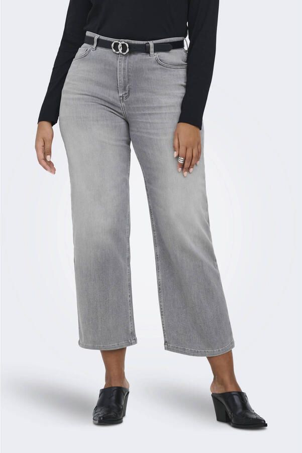 ONLY CARMAKOMA Carwilly Hw Crop Wide Rea0938 high waist wide leg jeans grey denim