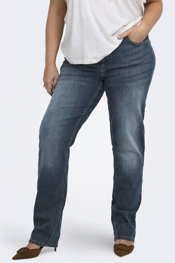 ONLY CARMAKOMA Carwilly Hw Straight Dnm Dot529 Noos jeans Plus Size donkerblauw