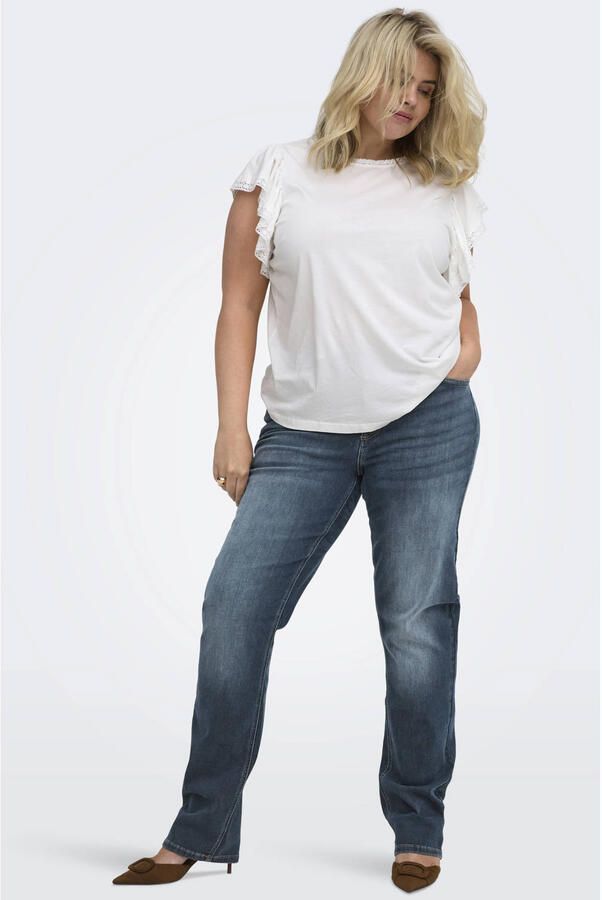 ONLY CARMAKOMA Carwilly Hw Straight Dnm Dot529 Noos jeans Plus Size donkerblauw - Foto 3
