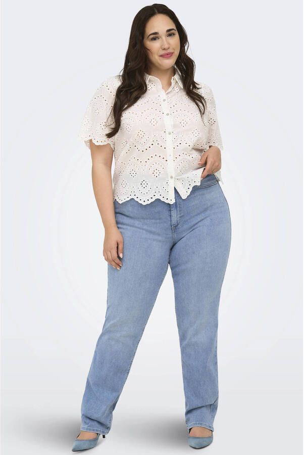 ONLY CARMAKOMA Carwilly Hw Straight Dnm Tai1467 Noos high waist straight leg jeans medium blue denim - Foto 2