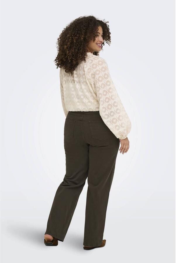 ONLY CARMAKOMA Carwilly Hw Wide Col Cro11 Plus Size wide leg jeans bruin - Foto 2