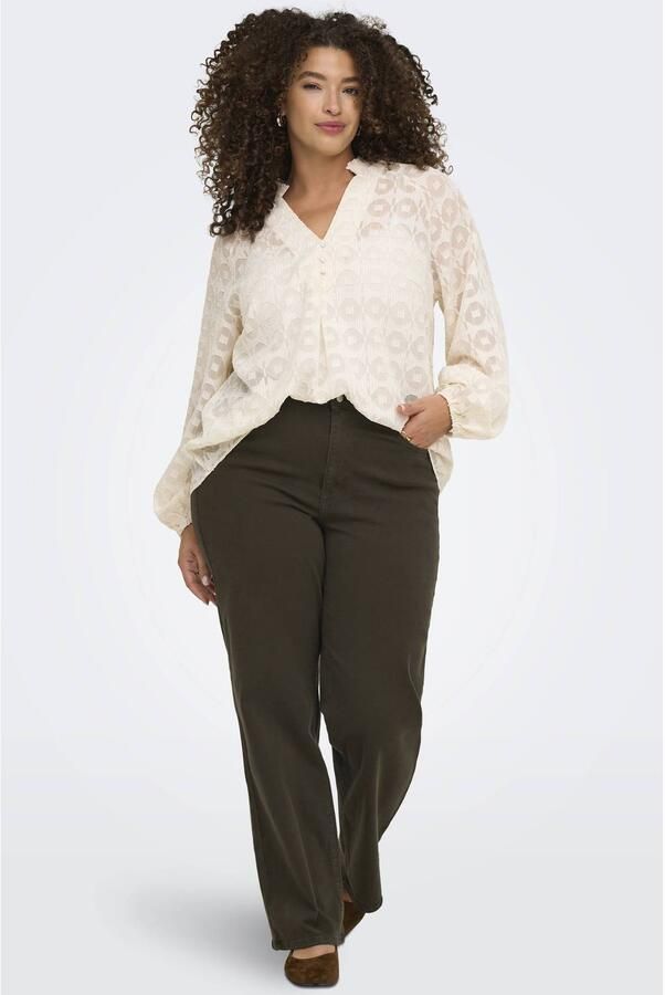 ONLY CARMAKOMA Carwilly Hw Wide Col Cro11 Plus Size wide leg jeans bruin - Foto 3