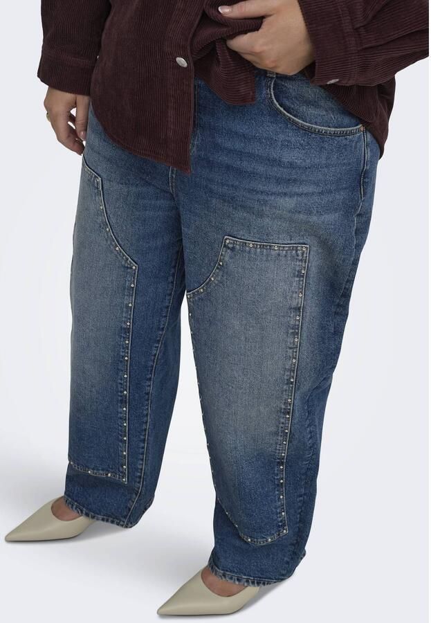 ONLY CARMAKOMA Carzoey Mw Barrel Studs Dnm Dot502 Plus Size jeans donkerblauw - Foto 2
