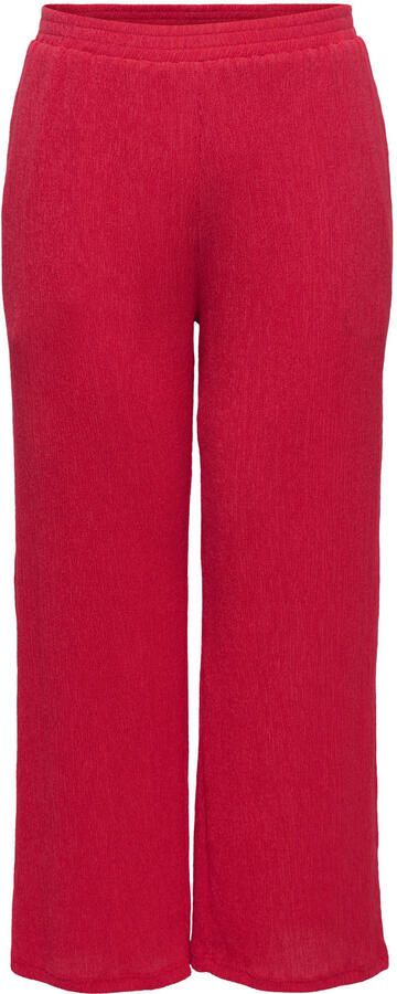 ONLY CARMAKOMA casual broek met hoge taille rood