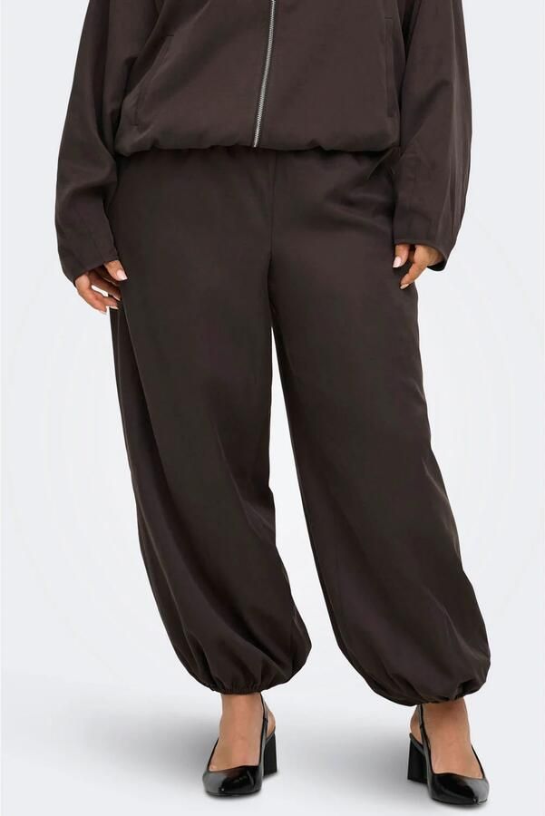 ONLY CARMAKOMA casual broek Plus Size donkerbruin