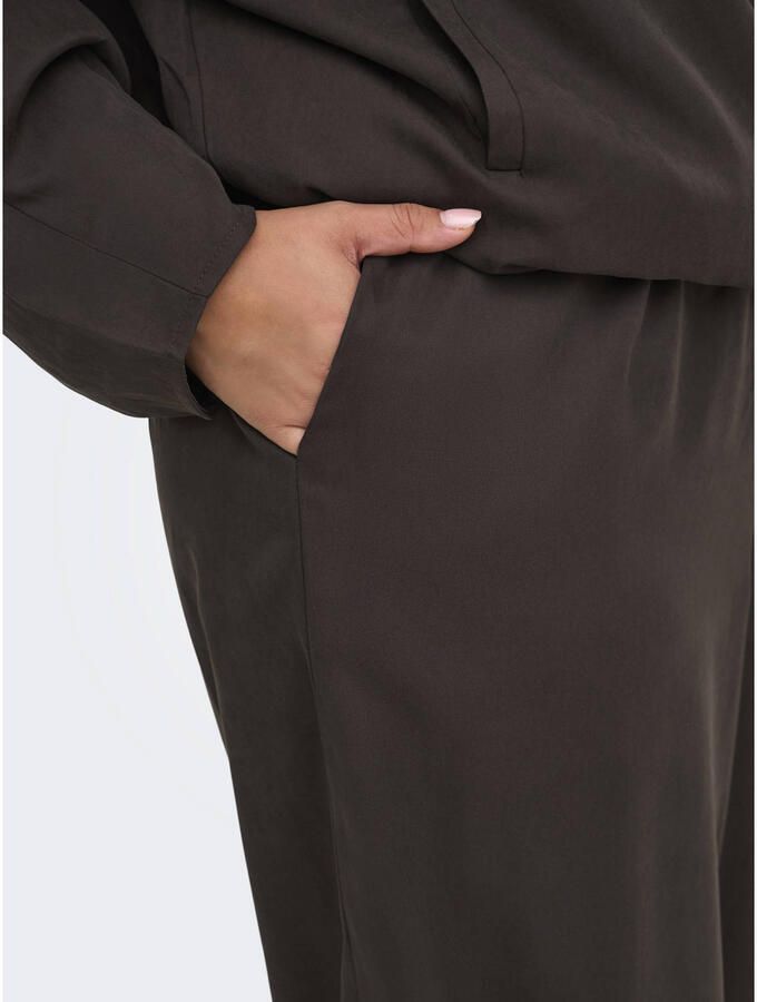 ONLY CARMAKOMA casual broek Plus Size donkerbruin - Foto 2