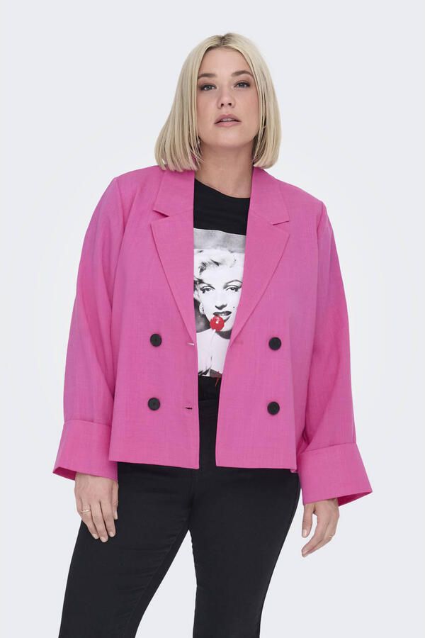 ONLY CARMAKOMA cropped blazer roze - Foto 1