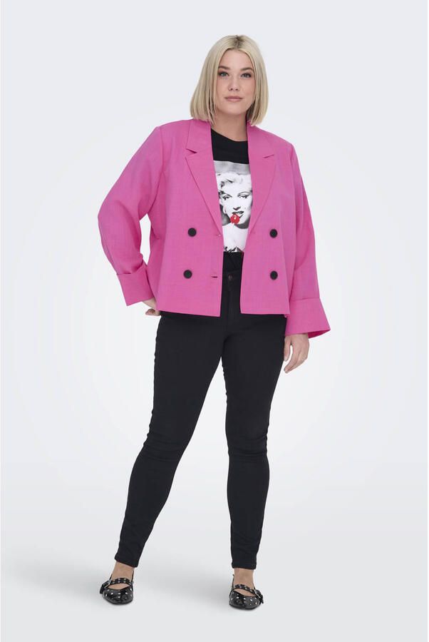ONLY CARMAKOMA cropped blazer roze - Foto 2