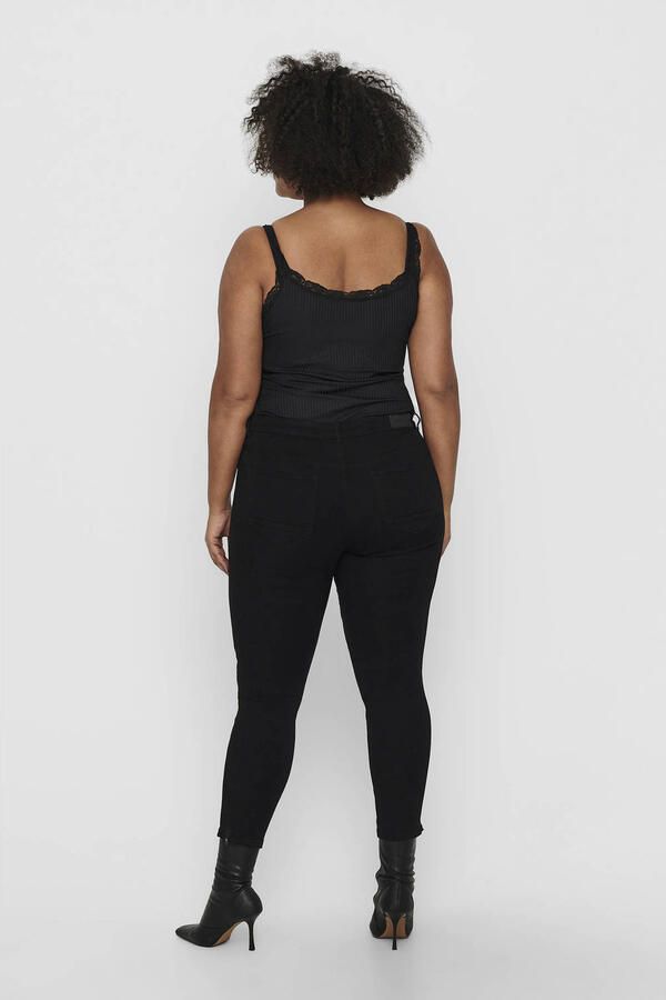 ONLY CARMAKOMA Skinny fit jeans CARKARLA REG SK ANKLE ZIP JNS met ritssluiting onder in de pijpen