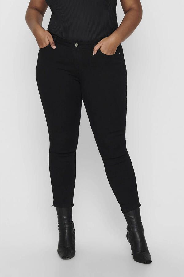 ONLY CARMAKOMA Skinny fit jeans CARKARLA REG SK ANKLE ZIP JNS met ritssluiting onder in de pijpen