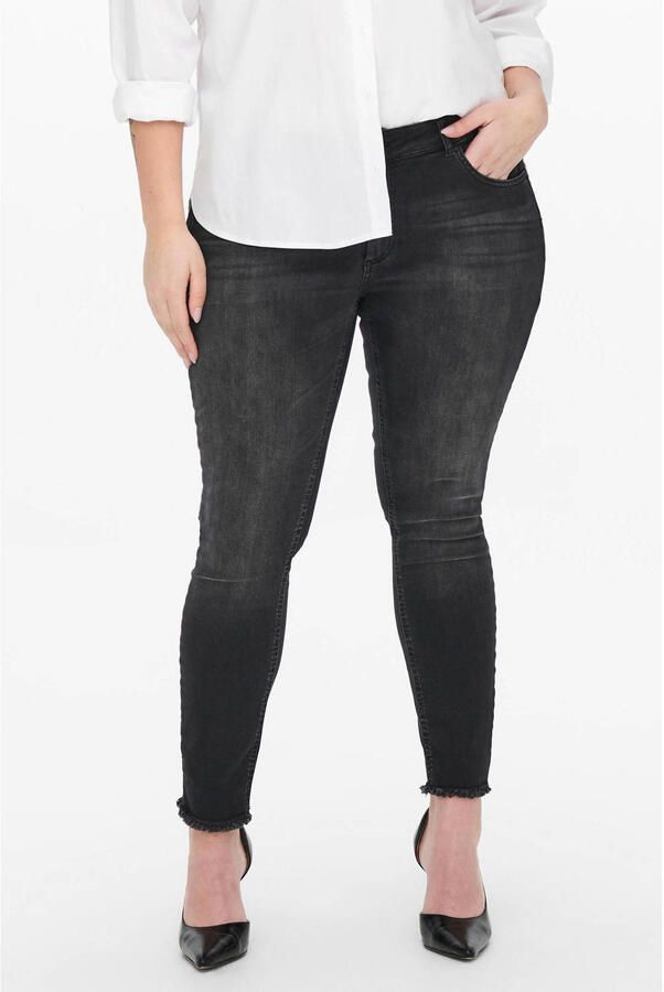 ONLY CARMAKOMA cropped regular waist skinny jeans CARWILLY antraciet - Foto 2