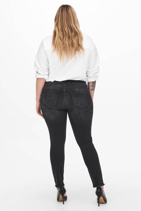ONLY CARMAKOMA cropped regular waist skinny jeans CARWILLY antraciet - Foto 3